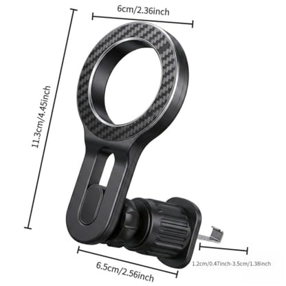 Magnetic Car Air Vent Phone Holder, Upgraded Metal Hook 360° Rotatable Universal Car Phone Mount, Strong Magnet Hands Free Smartphone Holder Compatible with All Phones