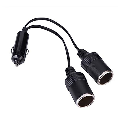 Dual Double Socket 12v Car Cigarette Lighter Adapter Car Cigarette Lighter Splitter 13×9×5 12v 24v Car Charger Plug Male to 2-Way Female Cigarette Socket Extension Cord Cable