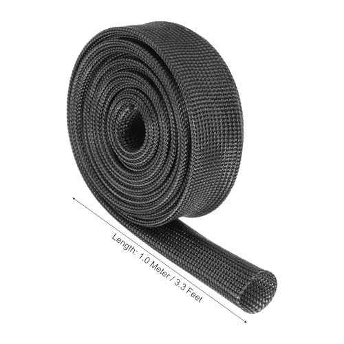 uxcell Insulation Cable Protector, 3.3Ft-14mm High TEMP Fiberglass Sleeve Black - color: Black, size: 14mm