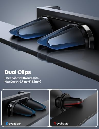 Lamicall Car Vent Phone Mount Two Grips Design Phone Holders for Your Car - color: NEW Upgraded - Gray