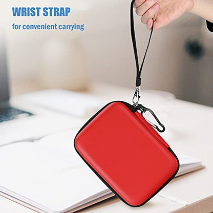 ProCase Hard Drive Case 2.5 Inch for Elements WD My Passport Canvio Basics Seagate Backup Plus Slim Expansion 1TB 2TB 3TB 4TB, Portable Carrying Case Holds 2 External Hard Drives -Red - color: Red