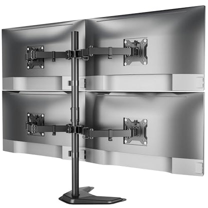 monTEK Freestanding Quad Monitor Stand for Four 17-32" Screens, 22 lbs Each - size: Quad Monitor