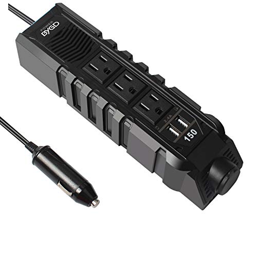 BYGD 150W Car Power Inverter for Vehicles, DC 12V to 110V AC Car Converter - color: 8963BLACK