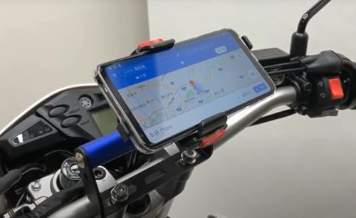 Off-Road Motorcycle Phone Mount, Universal Handlebar Mount for GPS Navigation & Smartphone, Dirt Bike Phone Holder (Blue) - size: Blue