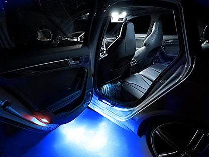 iJDMTOY Ultra Blue LED Compartment Glove Box or Footwell Lights Compatible with Volkswagen Jetta GTI Altas CC Eos, Powered by 3W 18-SMD LED Lights, Replace OEM Incandescent Lamps - style: Blue