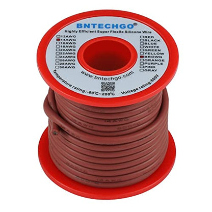 BNTECHGO 14 Gauge Silicone Wire Brown 25ft Stranded Tinned Copper Wire - color: Brown, size: silicone wire 25ft