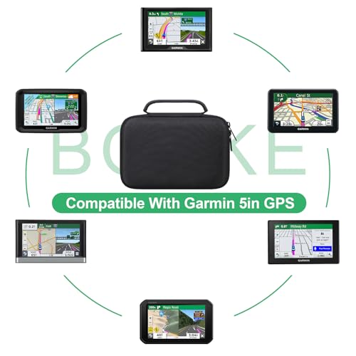 BOVKE GPS Case for 5-5.5" inch Garmin GPS Navigator and Accessories, Black - color: Black+Black