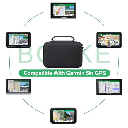 BOVKE GPS Case for 5-5.5" inch Garmin GPS Navigator and Accessories, Black - color: Black+Black