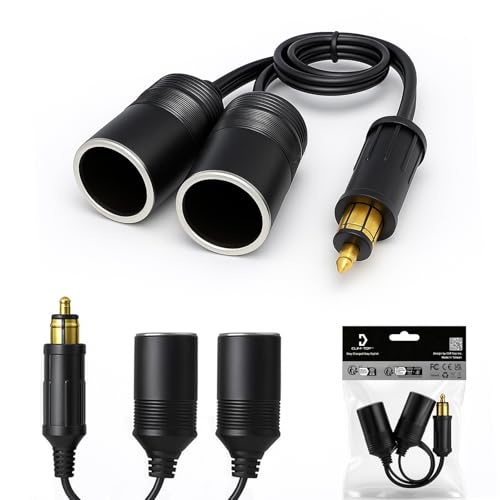 Cliff Top DIN Dual Cigarette Lighter Adapter Compatible with BMW Triumph - color: DIN to Dual Cigarette Adapter Cable