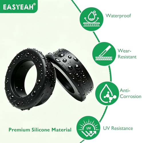 EASYEAH 1-5/8" Drill Hole, 1-3/16" ID Silicone Rubber Grommets for Wiring - color: Black, size: 1-3/16"ID, 1-5/8"DH