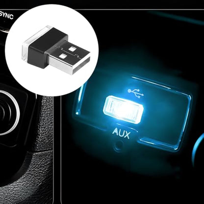4 Pack 5 V 0.2 W USB Interior Ambient Lights, White+Ice Blue - color: White+Ice Blue