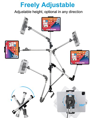 Car/Truck Seat Rail Tablet Mount, 35" Heavy Duty Car Floor Bolt Tablet Holder, Vehicle Front Seats Stand for iPad Pro Air Mini, iPhone, Galaxy Tabs, Z Fold, More 4-13" Cell Phones and Tablets