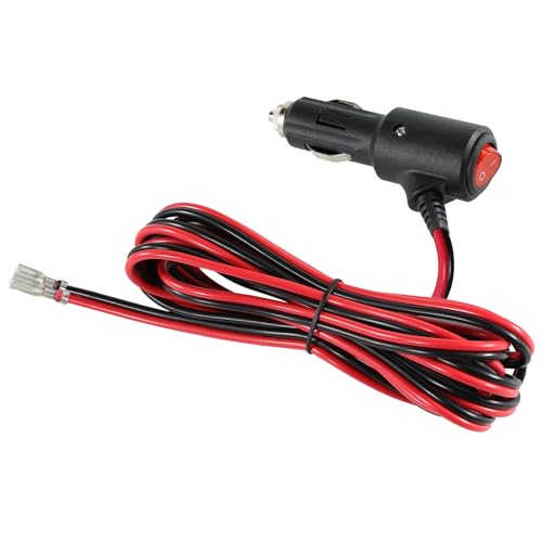SPARKING 12Volt Fused Cigarette Lighter with On Off Switch - 10FT Led Light 15amp Male Plug with Bullet Terminal, Cooler Cigarette Plug Replacement with Lead - size: 10FT