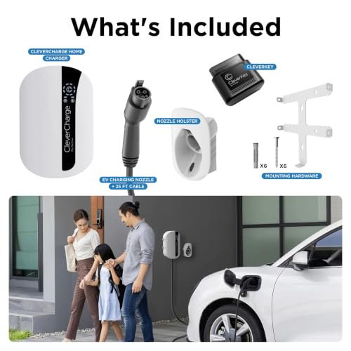 CleverCharge Level 2 EV Charger, 48A/240V, Hardwired, J1772 Connector