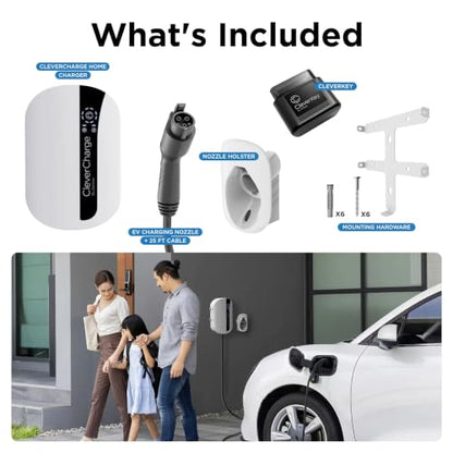 CleverCharge Level 2 EV Charger, 48A/240V, Hardwired, J1772 Connector