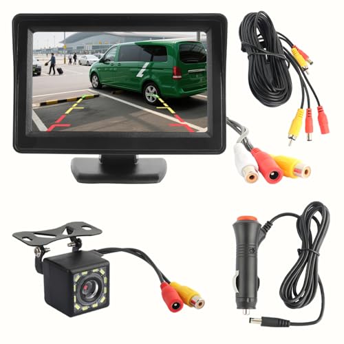 12LED Back Up Camera for Cars,Ultra HD 150° Wide Angle Backup Camera with Monitor & Night Vision for Car Safety Assistance,12V Reverse Cameras Car Accessories for Vehicles & SUVs