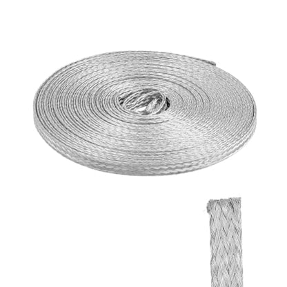 OLYCRAFT Tinned Copper Cable Sleeve Metal Braid Shielding Sleeve Tinned Copper Wire Shielding Sleeving Flexible Metal Ground Straps Expandable Cable Wire Sheathing for Protect Wiring (1/4 Inch-19.7ft) - size: 1/4 Inch
