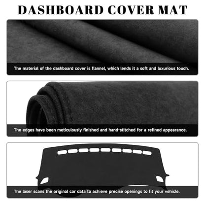 Black Dashboard Dash Board Cover Mat Carpet for Chevy Trax 2017-2023 Accessories Dash Cover Flannel Material Dash Mat Sunshade - size: for Chevy 2017-2023 Trax