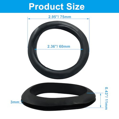 6 Pcs Rubber Grommet, 2-3/8" ID 2-1/2" Hole, Black - color: Black, size: 60mm (2-3/8 inch)-6pcs