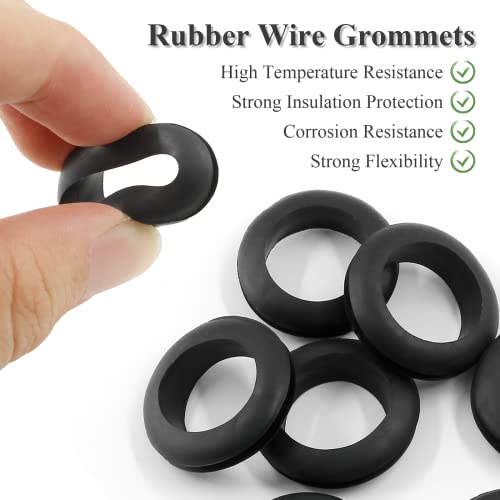 12 Pcs Rubber Grommet, 7/8" ID 1" Hole, Black - color: Black, size: 22mm (7/8 inch)