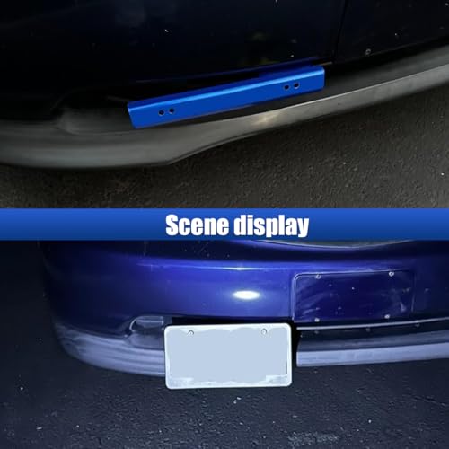 Car License Plate Bracket Holder, Aluminum Front Bumper License Plate Relocator Frame Holder Bar, License Plate Mount Bracket Kit with Bolts and Nuts, Universal License Plate Holder (Blue) - color: Blue