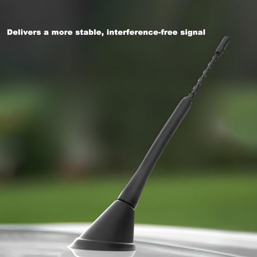 Car Antenna Replacement, 16 Inch Flexible Roof Mounted AM FM Stereo Aerial Mast with M5 M6 Threaded Adapters, Universal Rubber Radio Antenna Kit for Most Cars Trucks SUVs - color: 16 Inch