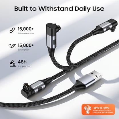 Upgraded for Garmin Watch Charger Cable with USB C Adapter,L-Shape,Gray - size: 1.2M