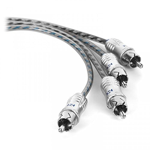 NVX® XIX2M Oxygen Free Copper 1 Female to 2 Male Y-Adapter Double Twisted Pair X-Series Car Audio RCA Audio Cable with Shielded Noise Reduction and Split-tip Silver-Plated Machined Ends (2-Pack) - size: 1 Female to 2 Male Y-Adapter