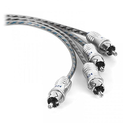 NVX® XIX2M Oxygen Free Copper 1 Female to 2 Male Y-Adapter Double Twisted Pair X-Series Car Audio RCA Audio Cable with Shielded Noise Reduction and Split-tip Silver-Plated Machined Ends (2-Pack) - size: 1 Female to 2 Male Y-Adapter