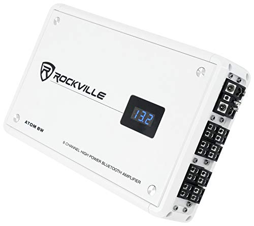 Rockville Atom 8W White 8-Channel Marine/Boat Amplifier Amp - color: White