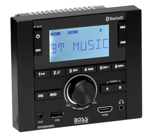 Audiosavings BV6860BH Bundle: 160-Watt Digital Media Bluetooth Receiver, AM/FM, Mobile Home RV Stereo, Pair RV5.3A 5.25" 3-Way Car Speakers 600W peak/100W RMS, CEA Rated, 2-Items