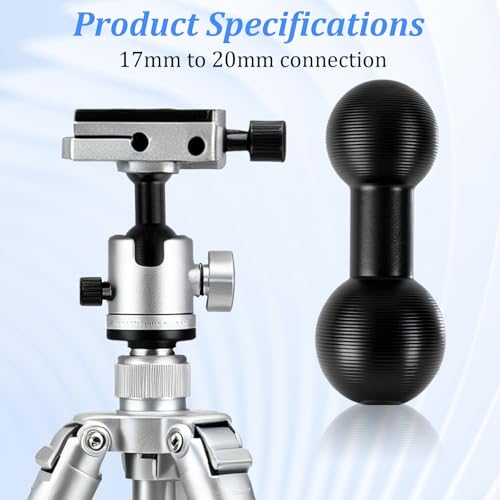 2Pcs 20mm to 17mm Ball Mount Arm, Aluminum Alloy Ball Mount Solutions Adapter Extension Compatible with Garmin and Bulletpoint Dash