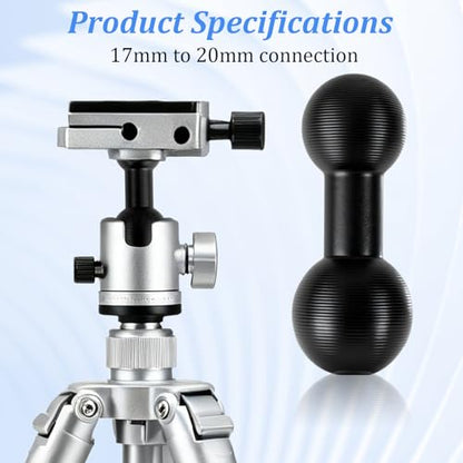 2Pcs 20mm to 17mm Ball Mount Arm, Aluminum Alloy Ball Mount Solutions Adapter Extension Compatible with Garmin and Bulletpoint Dash