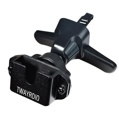 TWAYRDIO Radio Holder with Metal Hook Clip, Car Air Vent Handheld Radio Mount, Universal Automobile Cradle for Yaesu Motorola Baofeng Retevis Midland Two Way Radios for Cobra Uniden Astatic CB Mics