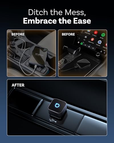 Ottocast Mini Cube 3.0 Wireless CarPlay & Android Auto Adapter 2026– Plug & Play, Fast Auto-Reconnect (Black) - color: Black, size: USB A
