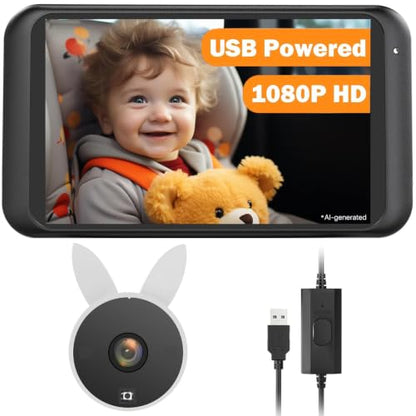 Babyvue USB Baby Car Camera, Backseat Monitor Car Seat Mirror - color: White
