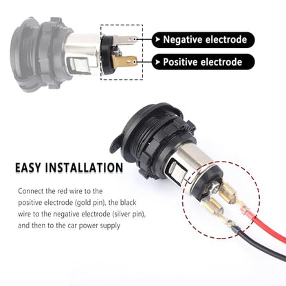 Car Cigarette Lighter Socket,Dustproof Automotive Replacement 12V Power Outlet,Universal Cigarette Lighter Outlet Car Accessories Interior for Car Truck SUV (Cigarette Lighter Set) - color: Cigarette Lighter Set