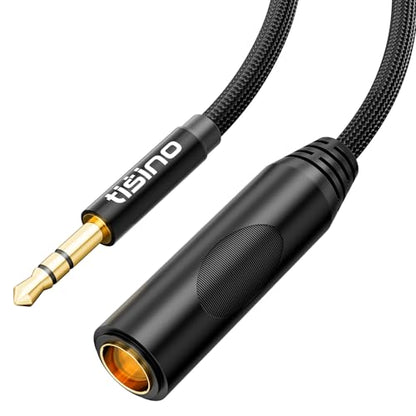 Tisino 1/4 to 3.5mm Adapter, 1/4" Female to 1/8" Male Stereo Audio Adapter for Headphone, Amplifiers, Guitar, Amp etc. - 5ft/1.5m - size: 5 feet