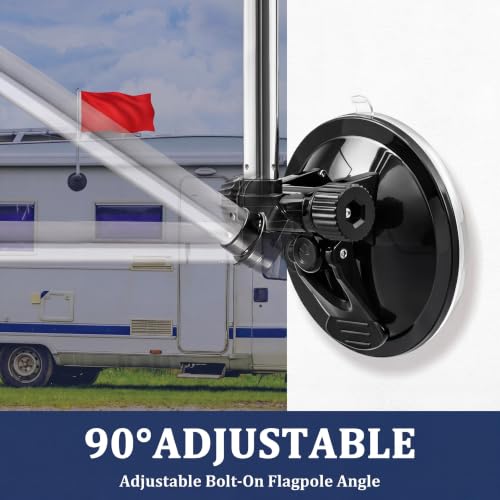 2 Pack Suction Cup Car Flag Pole Kit with Double Sided Red Flag, Adjustable 180° 1.5-5.25 ft Stainless Steel Telescopic Flagpole Holders, Strong Vehicle Mount for Trucks, Cars, Rvs, Boat - style: Red Flag