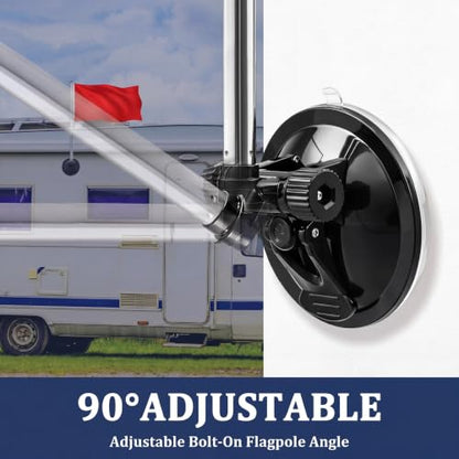 2 Pack Suction Cup Car Flag Pole Kit with Double Sided Red Flag, Adjustable 180° 1.5-5.25 ft Stainless Steel Telescopic Flagpole Holders, Strong Vehicle Mount for Trucks, Cars, Rvs, Boat - style: Red Flag