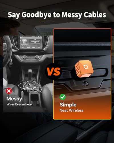 OTTOCAST Mini Pot 2-in-1 Wireless CarPlay & Android Auto Adapter (USB-C) - color: Orange 1 (USB-C)