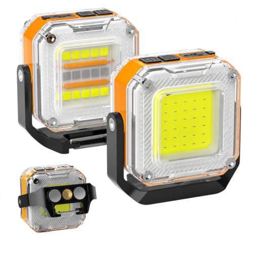Mini COB Flashlight 2 Pack, 1200LM Dual-Sided Magnetic Work Light