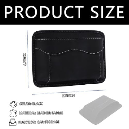 Black Car Seat Side Pocket Organizer - Change Holder, Pouch, Leather Cell Phone Sunglasses Holder, Seat Gap Filler Accessories Organizer