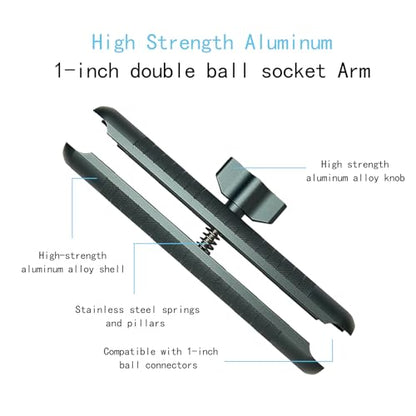 Double Socket Arm Compatible with RAM Mounts B Size 1" Ball Components for Bike/Motorcycle/ATV Phone Mount, Car Phone Mount, Car Dashboard Phone Holder, Green Long Arm - size: Long Arm-Emeralds