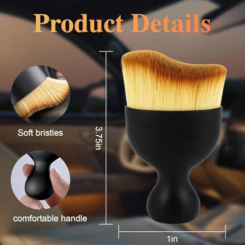 Car Interior Cleaning Brush Set, 4PCS Soft Bristle Detailing Brush with Protective Cover, Scratch-Free Cleaner for Dashboard Air Vent, Screen, Keyboard, Laptop and Electronics