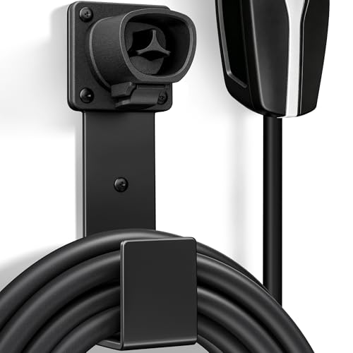 EV Charger Holder - Tesla Connector, Nozzle Holster Dock and J-Hook Combination, EV Cable Holder Wall-Mount Electric Vehicle Charger - size: For Tesla