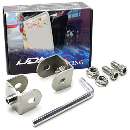 iJDMTOY Front/Rear License Plate Re-Position Bracket for All Car/Truck/SUV