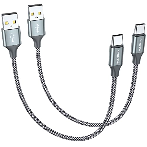 [2-Pack, 1ft] Short USB Type C Cable,Portable USB-C Charger Nylon Braided Fast Charging Cord Compatible iPhone 17/16 Pro Max Android Samsung Galaxy S20 S10 S9 S8 Plus S10E Note 20 10 9 8