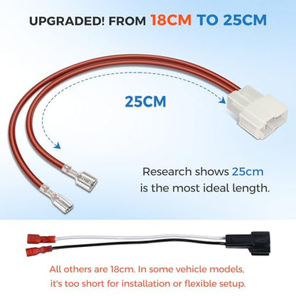 4 Pcs 72-9301 Speaker Harness,Professional Thicker Longer Speaker Wire Harness,Car Door Speaker Wiring Harness Speaker Adapter Speaker Connector for Toyota Mitsubishi Mini Chevrolet Hyundai Kia - style: 72-9301*4pcs