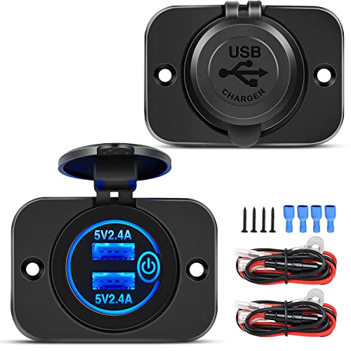 Nilight 2 Pack Quick Charge Socket Dual USB with ON Off Touch Switch - color: 2Pcs Dual USB Charger